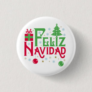 Bóton Redondo 2.54cm Feliz Navidad Feliz Natal Feliz Yule