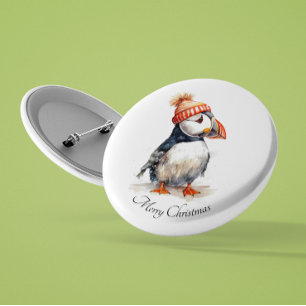 Bóton Redondo 2.54cm Feliz Puffin, personalizado
