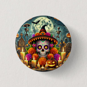 Bóton Redondo 2.54cm Felizes Pads de Rato Halloween