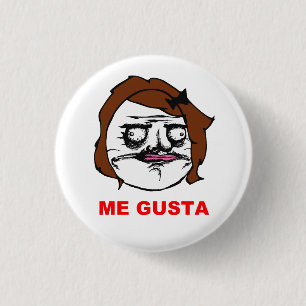 Bóton Redondo 2.54cm Fêmea de Brown mim cara cómica Meme da raiva de