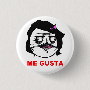 Bóton Redondo 2.54cm Fêmea preta mim cara cómica Meme da raiva de Gus
