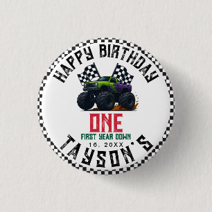 Bóton Redondo 2.54cm Festa de Aniversário de 1 ano de Monster Trucks Vr