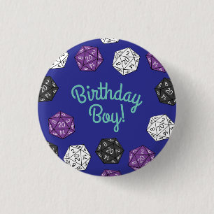 Bóton Redondo 2.54cm festa de aniversário de 20 DND Games de Disco Late