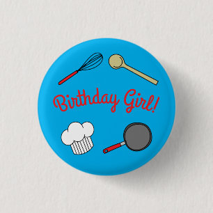 Bóton Redondo 2.54cm Festa de primeiro aniversario de Cozinhar de Chef