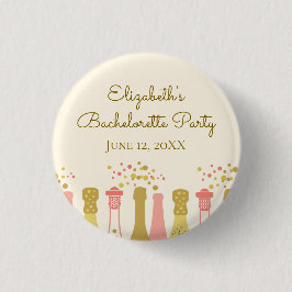 Bóton Redondo 2.54cm Festa de solteira de Champanhe com Glam Retroativo