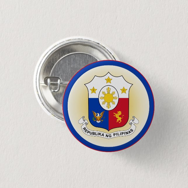 Bóton Redondo 2.54cm Filipinas Casaco de Forma do Círculo de Armas (Frente & Verso)