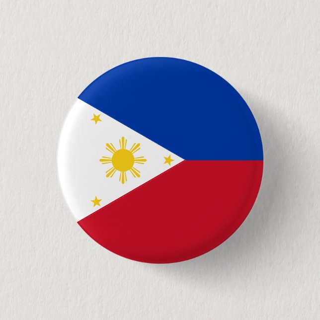 Bóton Redondo 2.54cm Filipino Flag, Bandeira das Filipinas (Frente)