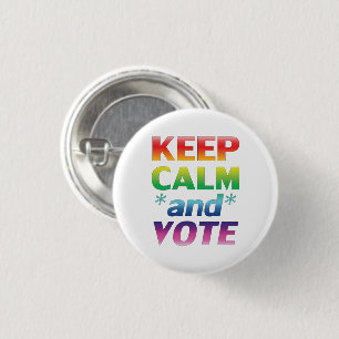 Bóton Redondo 2.54cm "Fique calmo e vote" Orgulho do arco-íris lgbtq