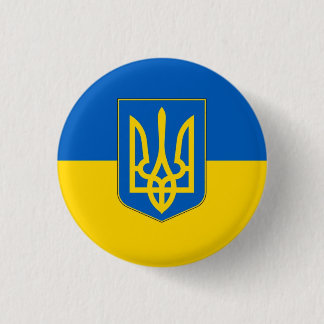 Bóton Redondo 2.54cm Flag of Ukraine Trident