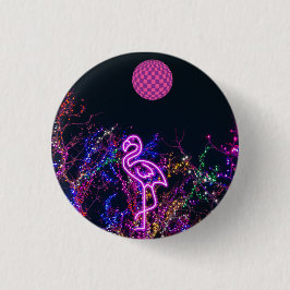 Bóton Redondo 2.54cm Flamingo na festa de dança.