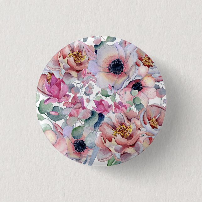 Bóton Redondo 2.54cm Flor Butch (Frente)