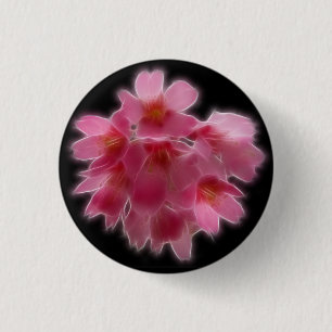 Bóton Redondo 2.54cm Flor cor-de-rosa da árvore da flor de cerejeira