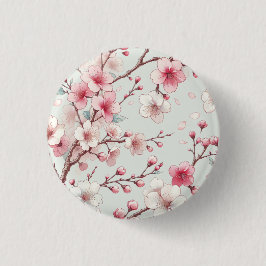 Bóton Redondo 2.54cm Flor de Cerejeira