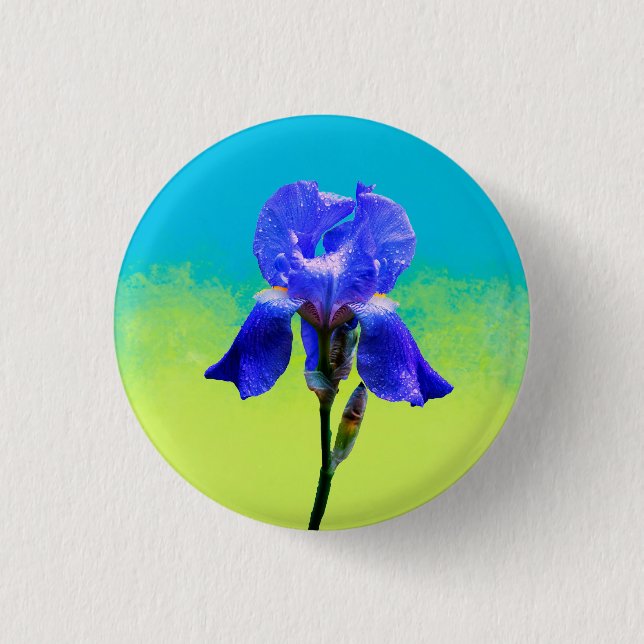 Bóton Redondo 2.54cm flor de íris (Frente)