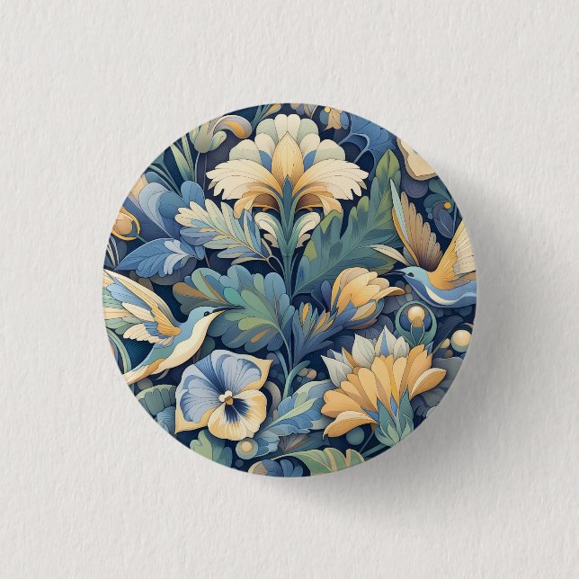 Bóton Redondo 2.54cm Flor Morris art (Frente)