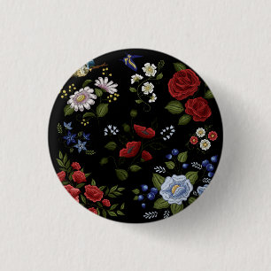 Bóton Redondo 2.54cm Flores