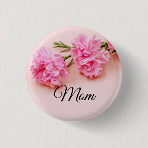 Bóton Redondo 2.54cm Flores cor-de-rosa flores Dia de as mães mãe ros