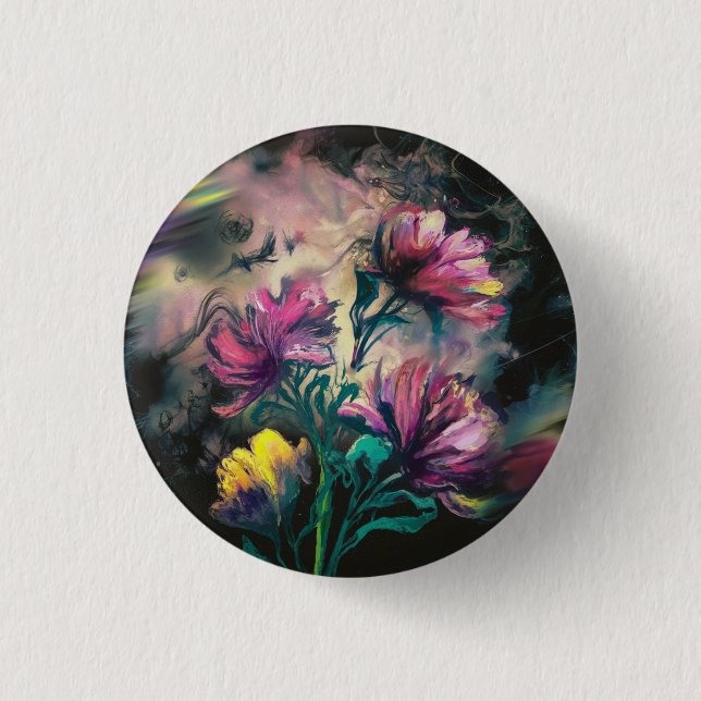 Bóton Redondo 2.54cm Flores floridas (Frente)