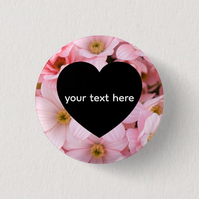 Bóton Redondo 2.54cm flores personalizadas (Frente)