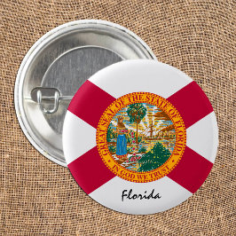 Bóton Redondo 2.54cm Florida Flag & Florida State USA / esportes