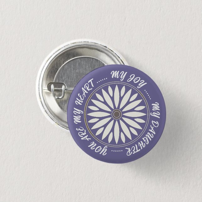 BÓTON REDONDO 2.54CM FLOWER MODERN GIFT FROM MOM DAD SISTER SON BOSS (Frente & Verso)