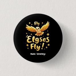 Bóton Redondo 2.54cm Fly Elgs Fly Inspirational Eagle Art