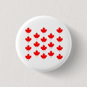 Bóton Redondo 2.54cm Folha de bordo do Canadá, folha de bordo do Canadá