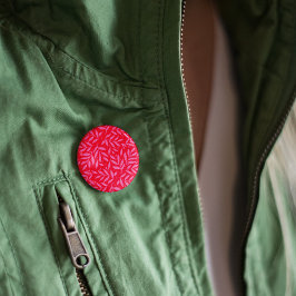 Bóton Redondo 2.54cm Folhagem rosa e vermelha