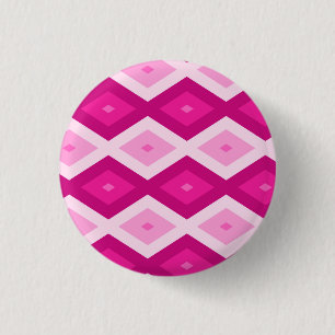 Bóton Redondo 2.54cm Formas de diamante fuchsia
