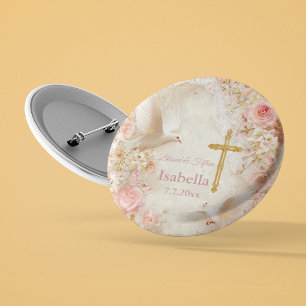 Bóton Redondo 2.54cm Forte Blush e Dourado Quince, personalizado