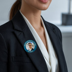 Bóton Redondo 2.54cm Foto de Aniversário Personalizada, Seu Distintivo