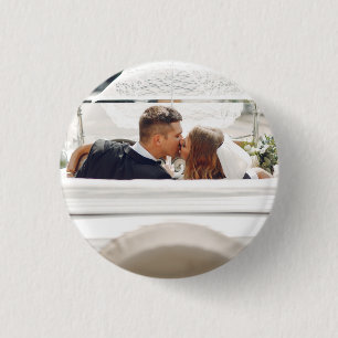 Bóton Redondo 2.54cm Foto de Favor de Casamento Moderno e Elegante