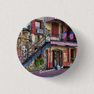 Bóton Redondo 2.54cm Foto do viagem de Geórgia do savana da rua do rio