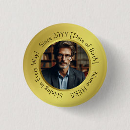 Bóton Redondo 2.54cm Foto personalizada e elegante brilhando em todas a