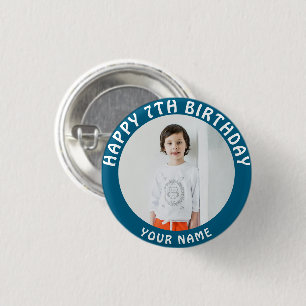 Bóton Redondo 2.54cm Foto Personalizada, Nome E Idade Clássica De Anive