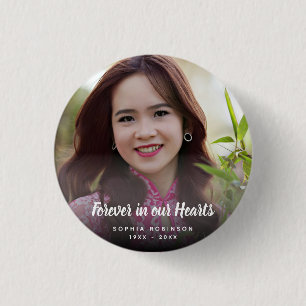 Bóton Redondo 2.54cm Foto Personalizada Para Sempre Em Nossos Corações