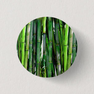 Bóton Redondo 2.54cm Fotografia da Natureza de Colmos de Bambu Verde