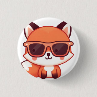 Bóton Redondo 2.54cm fox with sunglasses