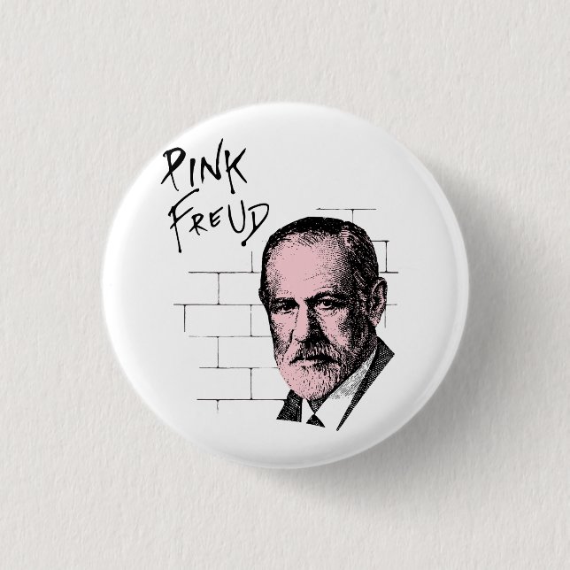 Bóton Redondo 2.54cm Freud cor-de-rosa Sigmund Freud (Frente)