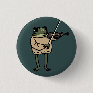 Bóton Redondo 2.54cm Frog Violinist Music Pin