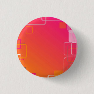 Bóton Redondo 2.54cm Fundo cor-de-rosa-laranja com quadrados coloridos