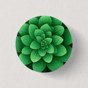 Bóton Redondo 2.54cm Fundo Verde Flores-77761