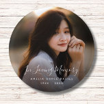 Bóton Redondo 2.54cm Funeral Personalizada do tributo Memorial Personal<br><div class="desc">Um design personalizado e personalizado com nome e espaço para uma foto.</div>