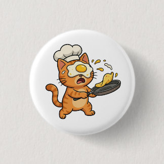 Bóton Redondo 2.54cm Funny Cat Chef Button