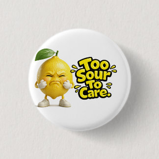 Bóton Redondo 2.54cm Funny Sour Lemon Pin Button | Cute Angry Lemon Bad