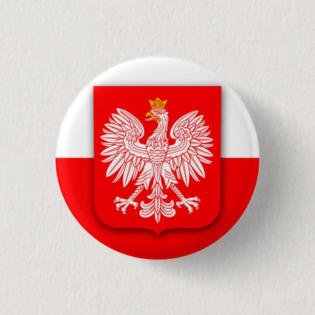 Bóton Redondo 2.54cm Futebol de 2022 - Polônia Flag World Cup Polska (Frente)