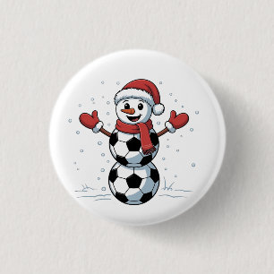 Bóton Redondo 2.54cm Futebol de Boneco de Neve Natal Papai Noel Beisebo