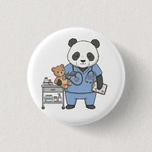 Bóton Redondo 2.54cm Futuro Enfermeiro Panda: Aluno de Medicina Adoráve
