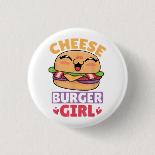 Bóton Redondo 2.54cm Garota Cheeseburger, Mulheres Hamburger e Cheesebu