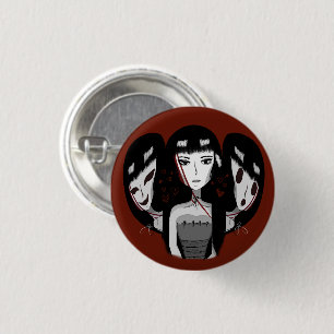 Bóton Redondo 2.54cm Garota Goth e suas Múltiplas Personalidades 